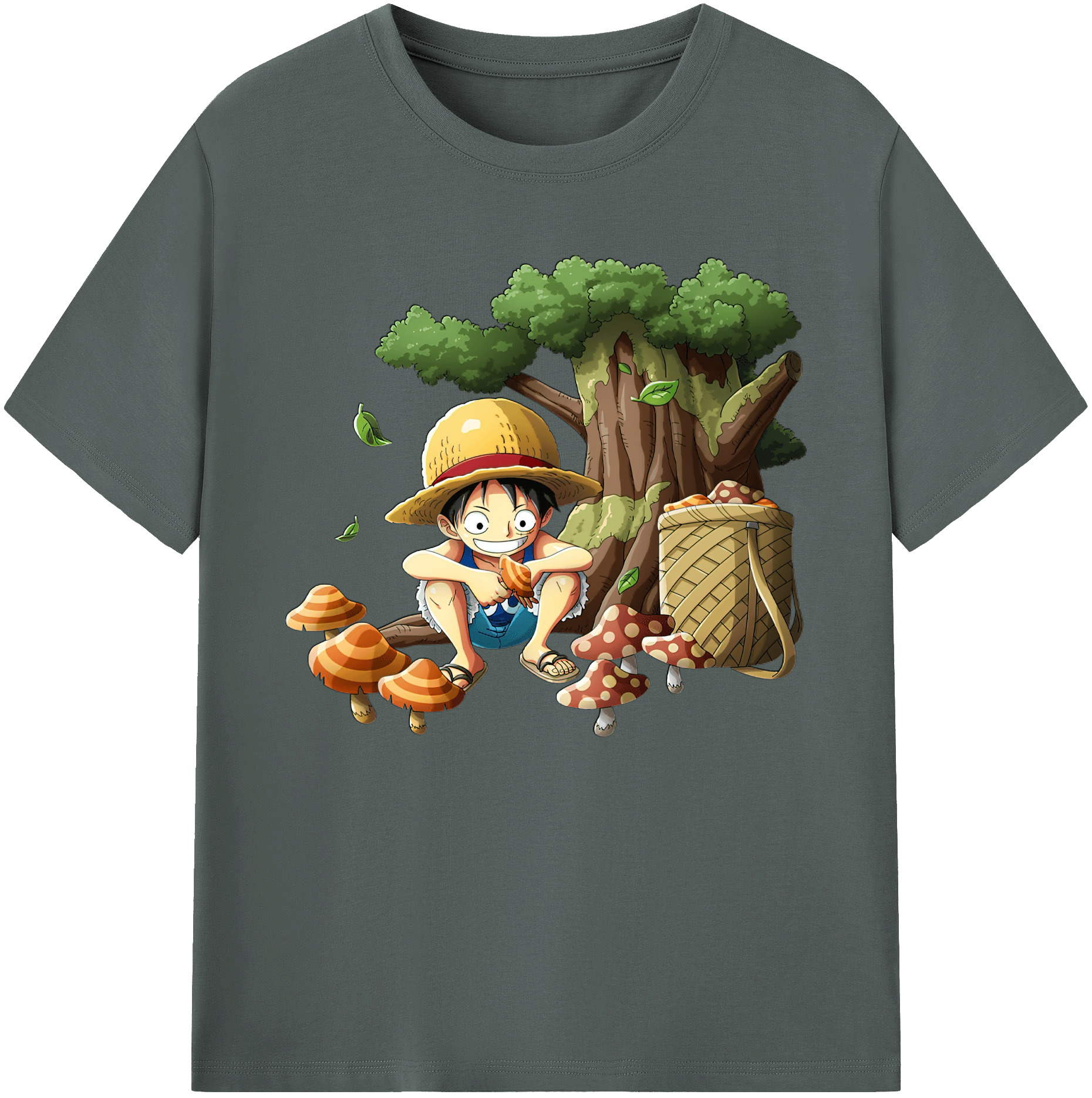 ワンピース モンキー・D・ルフィ ONE PIECE Monkey D. Luffy 綿100％ メンズ半袖Tシャツ｜肌触りやわらか＆通気性